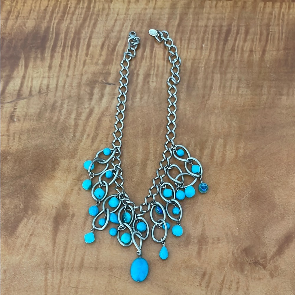 Elegant Silver and Blue Necklace